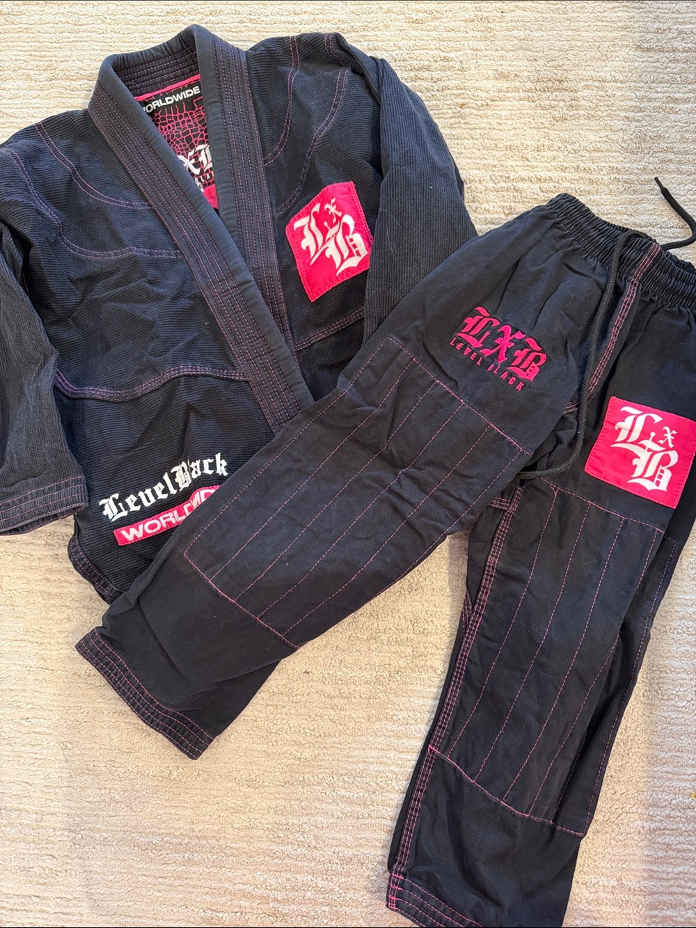 Kids level black GI size  M1 - Level Black Black Brazilian Jiu-Jitsu Gi